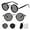 Black, variant on Flexitint Retro Glasses – Adjustable Tint Sunglasses with Built-in ND Filter (1-9 Gear Control)