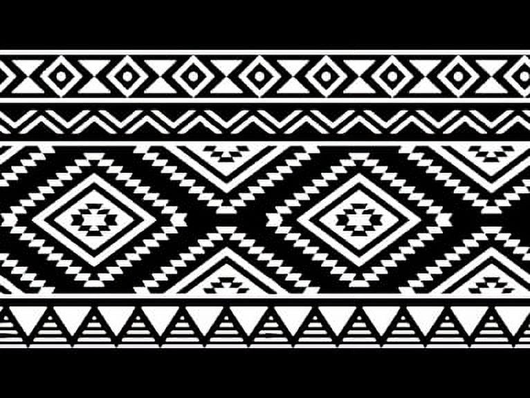IBA Indianbeautifulart Black Aztec Geometric Velvet&nbsp;Trim&nbsp;Fabric Sewing Fabric Lace Dressmaking Printed Sewing Lace 9 Yards 4 Inches