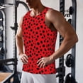 thumbnail image 5 of Gukieu Ladybug Dotted Print Men's Quick Dry Fitness Vest, Round Neck Sleeveless Fitness Bodybuilding Top-Small, 5 of 7