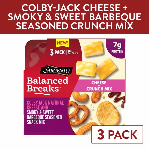 Sargento® Balanced Breaks® Cheese   Crunch Mix, Colby-Jack Cheese, BBQ Snack Mix