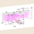 thumbnail image 3 of Costway 94.5" Long Office Desk 2-Person Reversible Computer Desk with LED Lights White, 3 of 10