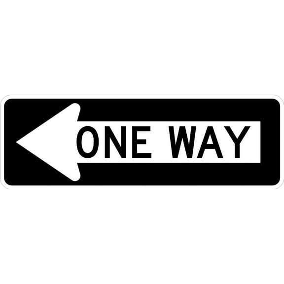 36 x 12 One Way Left Arrow Sign - Highly Visible with 3M's High-Intensity Prismatic Sheeting - A Genuine Traffic Control Sign - Backed by a 10-Year 3M Warranty