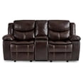 thumbnail image 3 of Pemberly Row Double Glider Reclining Loveseat with Console in Brown, 3 of 7