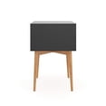 thumbnail image 4 of Nathan James 32703 Harper Mid-Century Side Table, Two-Drawer Nightstand, Black/Brown, 4 of 12