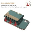 thumbnail image 3 of Allytechgroup 2-in-1 Magnetic Wallet Case for Apple iPhone XR, Detachable Card Holder with Zipper Pocket RFID Blocking Kickstand PU Leather Protective Flip Cover with 6 Slots, Green, 3 of 6