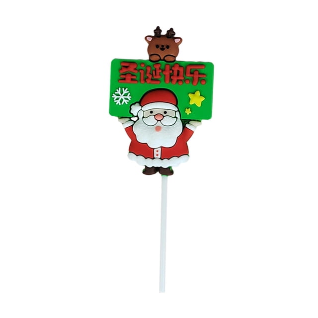 Christmas Cake Topper Cake Topper Holiday Reusable Theme Party Supplies Colorful A