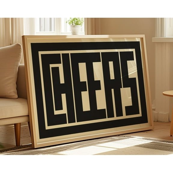 Cheers Art Print! Boho, Minimalist Modern Art, Boho&Minimalistdecor, Cheers Art, Physical Poster Print Shipped To You! Wall Art, Modern Wall Decor, 8x12 UNFRAMED