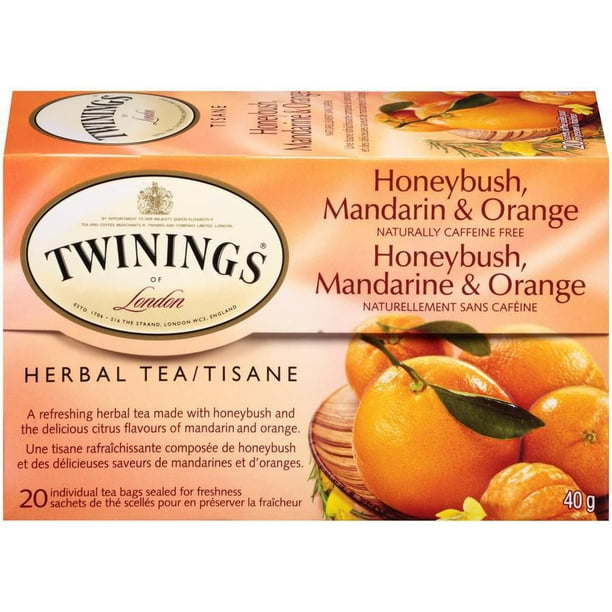 Twinings Honeybush, Mandarin & Orange Herbal Tea, Pack of 20 Tea Bags 