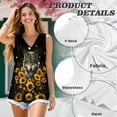 thumbnail image 6 of FUIALDOLG Sunflower Wolf Workout Tank Tops for Women Lady Cute Sunflower T-shirt Summer Casual Basic Slim Fit Tops Lady V Neck Sleeveless T-shirts Soft Pleated Tunic Shirts Y2K Clothes,5XL, 6 of 7
