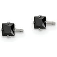 thumbnail image 3 of Chisel Stainless Steel Polished 3mm Black Square CZ Stud Post Earrings - 3.72mm, 3 of 6
