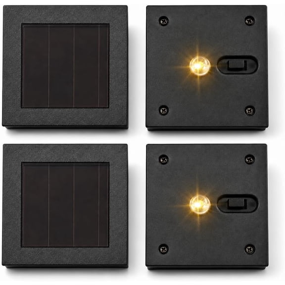 2Pcs Solar Lantern Light Replacement Top, Waterproof Square Solar Lamp Accessories for Outdoor Hanging Lanterns, Garden Patio