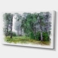 thumbnail image 2 of Green Forest Watercolor Drawing - Large Landscape Canvas Art, 2 of 4