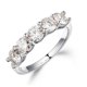 thumbnail image 1 of Alianza de boda SMILEST Moissanite de 5 piedras chapada en oro blanco de 18 quilates, 1 of 8
