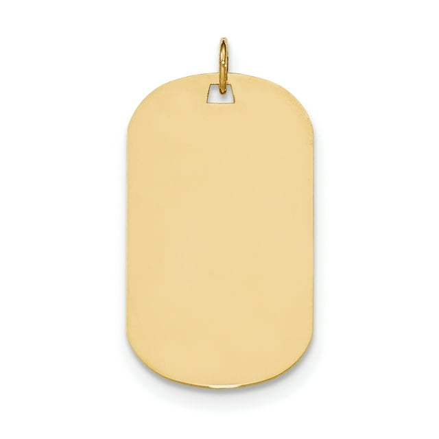14k Yellow Gold .013 Gauge Engraveable Dog Tag Disc Necklace Pendant Charm Engravable