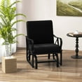 thumbnail image 2 of Costway 2 PCS Patio Rocking Chair with Cushion Heavy-Duty Metal Frame Smooth Glider Outdoor Black, 2 of 9