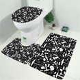 thumbnail image 2 of White Mushroom Silhouette Black Pattern Bathroom Rugs Sets 3 Piece,Toilet Cover Set,Absorbent Non Slip Bathroom Mats Sets with U-Shaped Contour Rug Toilet Rug Set, 2 of 5