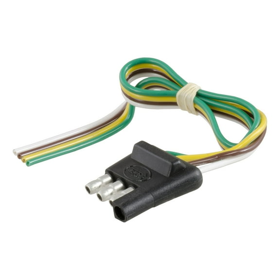 CURT 58031 Trailer-Side 4-Pin Flat Wiring Harness with 12-Inch Wires