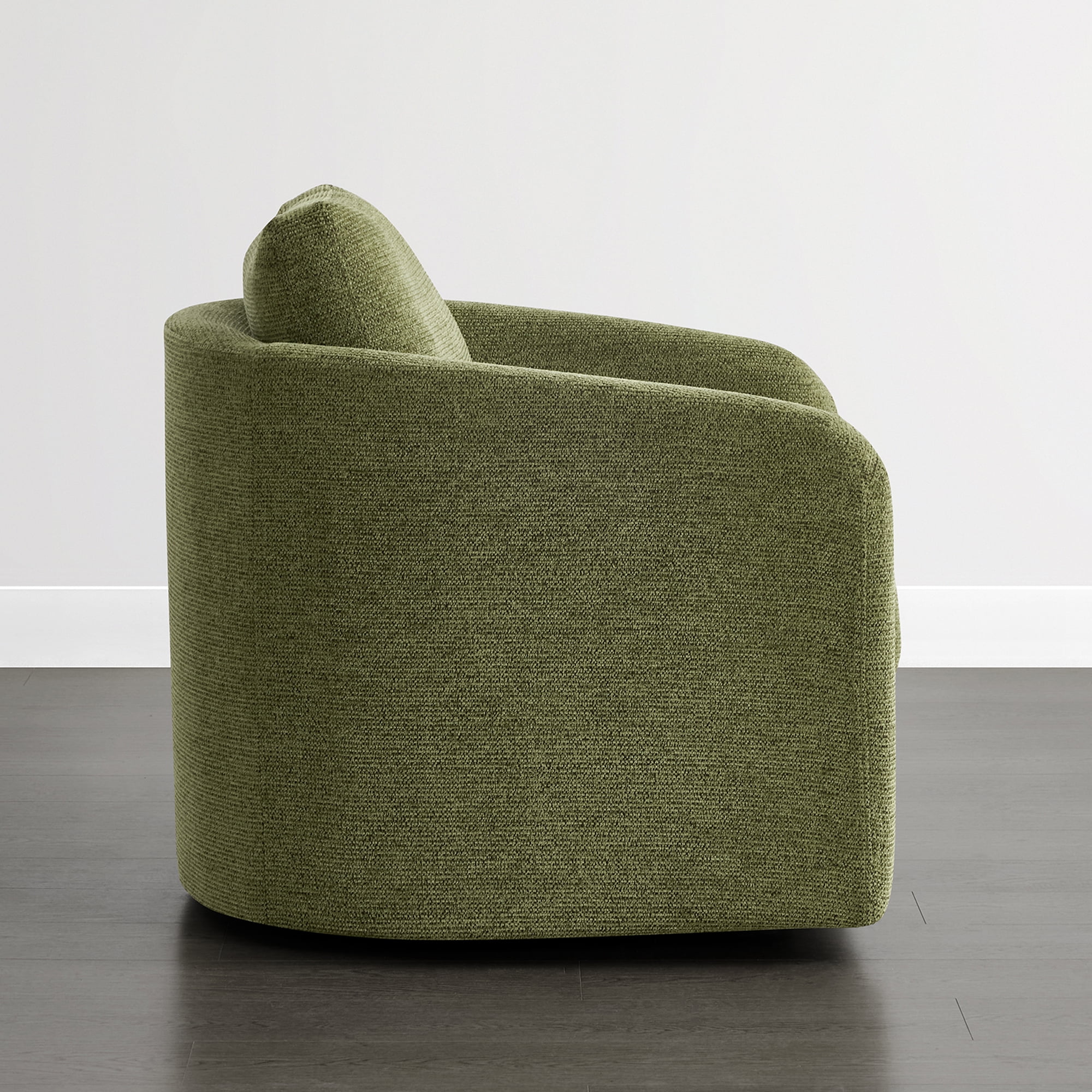 Spruce & Spring Modern Upholstered Swivel Barrel Accent Chair with Removable Slipcover Green, Single Chair