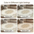 thumbnail image 7 of ODIKA 9'x12' Washable Area Rug Ivory Ornate Cream Symmetrical Motif Neutral Tonal Frame Bulk for Great Room, Indoor Concept, Large Living Low Pile, Flatwoven, 7 of 7