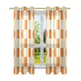 thumbnail image 7 of Yayeee Window Curtains Light Filtering 63"x52" Grommet Panel Pair Home Living Room Decor, Orange Checkered Pattern, 7 of 7