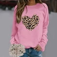 thumbnail image 2 of Valentines Day Oversize Sweatshirts For Women Love Heart Graphic Shirts Casual Leopard Print Long Sleeve Plus Size Pullover Hoodie, 2 of 4