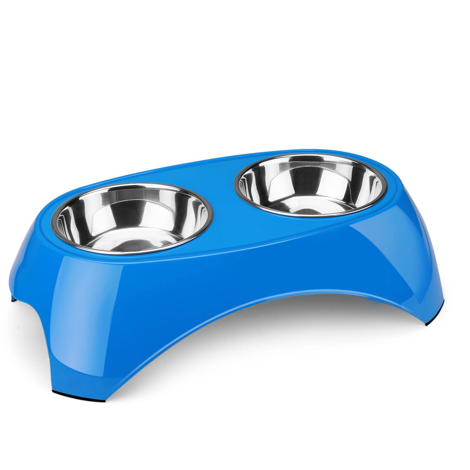 Pet Feeder Bowls Double Stainless Steel (Set of 2) Removable Raised Feeding Station Tray Dog