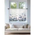 thumbnail image 4 of Sheer Curtains 54 Inch Length, Blue Butterflies Semi Sheer Curtains Light Filtering Window Treatment, Elegant Pastoral Butterfly Privacy Voile Drapes for Living Room Bedroom 52x54 Inch, 4 of 7