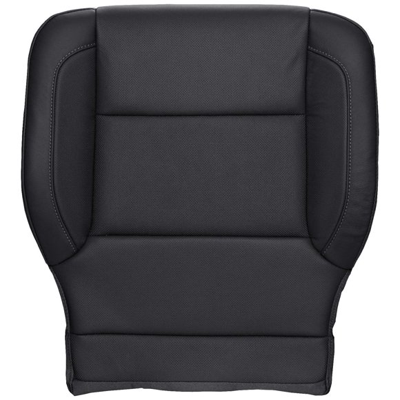 The Seat Shop Driver Bottom Leather Seat Cover - Jet Black (Compatible with 2015-2020 Chevrolet Tahoe/Suburban LTZ/Premier, GMC Yukon/Yukon XL SLT - 2014-2019 Chevy Silverado and GMC Sierra)
