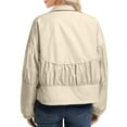 thumbnail image 4 of Sevevn Women Casual Cropped Jacket Lightweight Zip Up Pleated Bomber Safari Short Jackets Pocketed Fall Utility Anorak Coat, 4 of 7