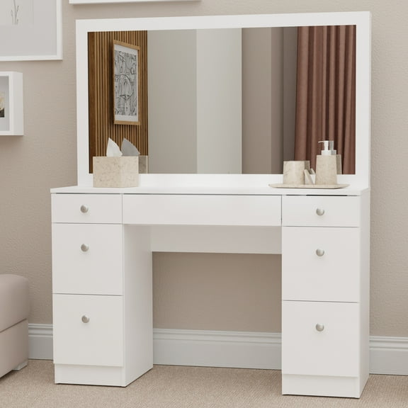 Kappesberg Aspen 7-Drawer Vanity Table - Design and Functionality for Your Bedroom, for Adults and Teens.