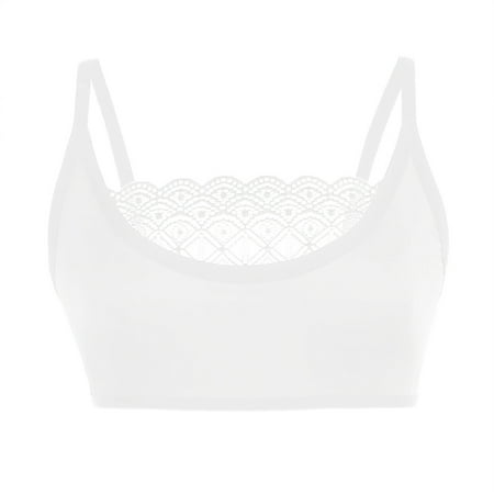 

Qcmgmg Women Plus Size Wireless Bra Support Lace Cami Comfort Bralette