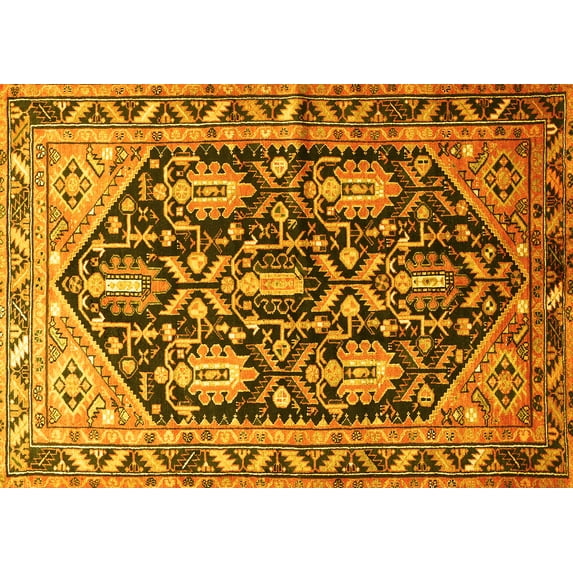 Ahgly Company Indoor Rectangle Persian Yellow Traditional Area Rugs, 5' x 8'