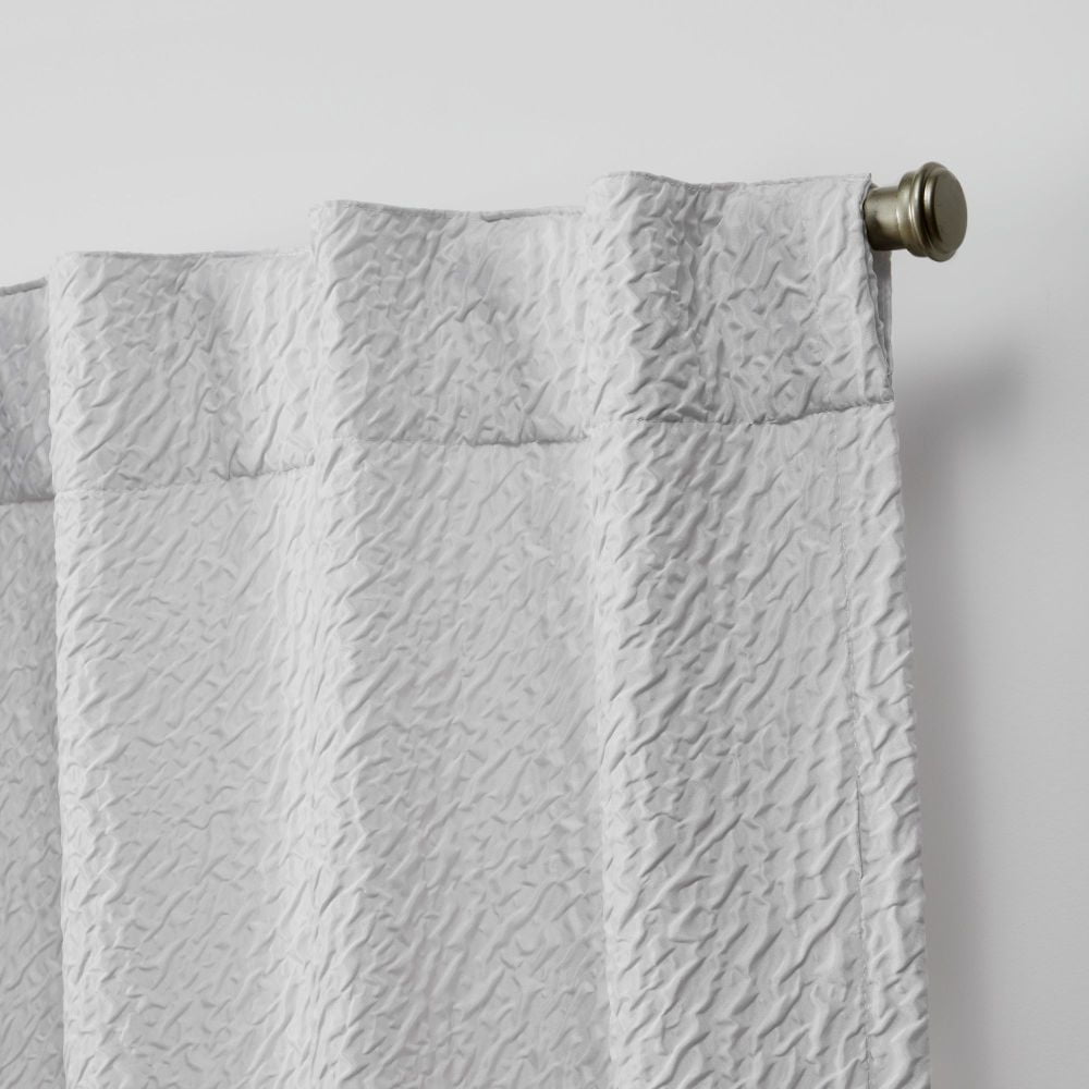 Nicole Miller Textured Matelassé Hidden Tab/Rod Pocket Top Light Filtering Curtain Panel Pair, 50"x96", Dove Grey