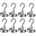 thumbnail image 2 of Youngneer 100LB Magnetic Hooks Heavy Duty for Hanging BBQ Grill Utensils Tools Coat Wreaths Outdoor Strong Neodymium Rare Earth Magnets Hook Hangers for Refrigerator Locker Cruise Cabins, 2 of 3