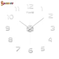 thumbnail image 3 of Spencer Frameless Wall Clock, Large Modern 3D Mirror Wall Clock Mute DIY Wall Stickers For Living Room Bedroom Home Decoration "Silver", 3 of 8