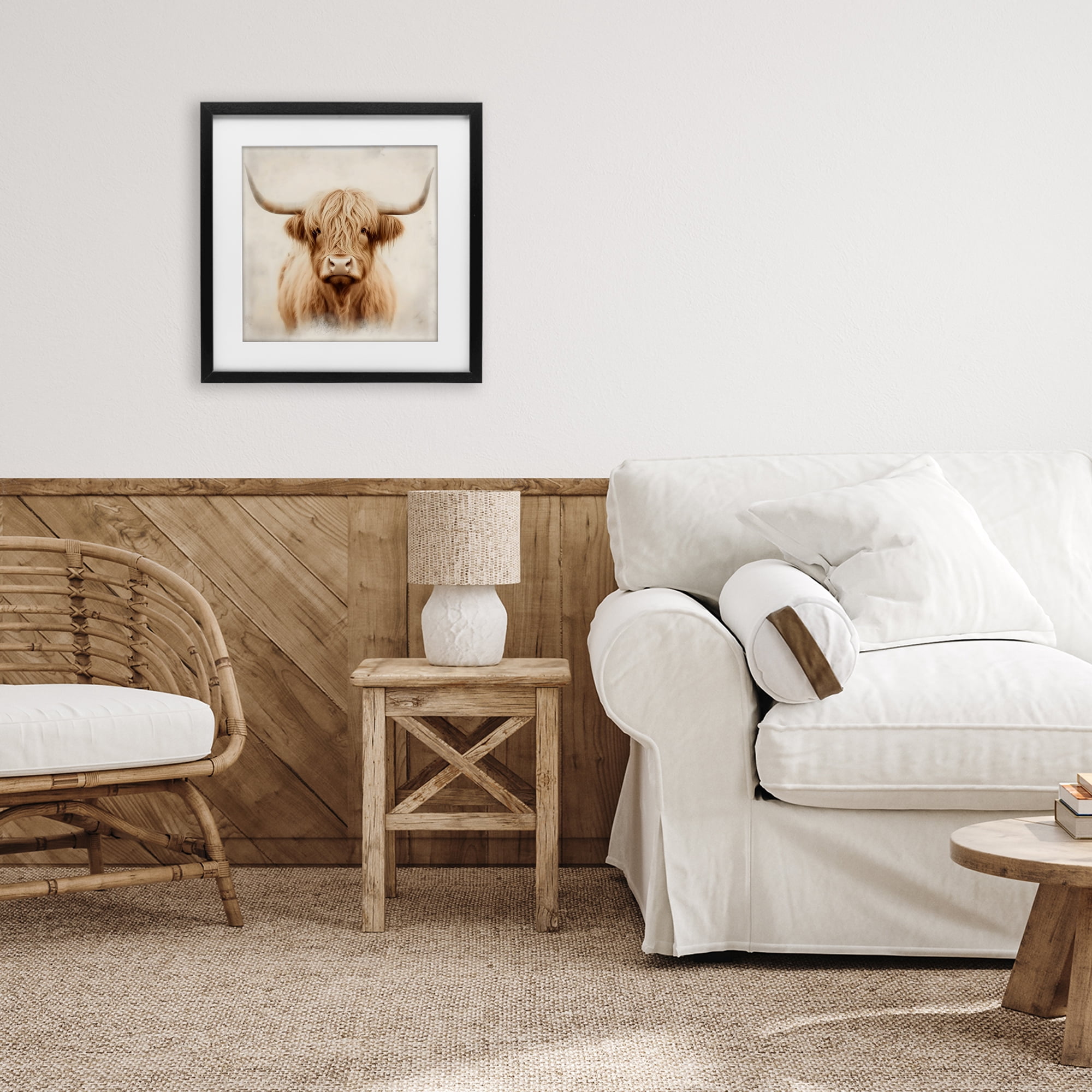 Stupell Industries Dreamy Fluffy Highland Portrait Black Framed Print Under Glass, design by Creative Studio