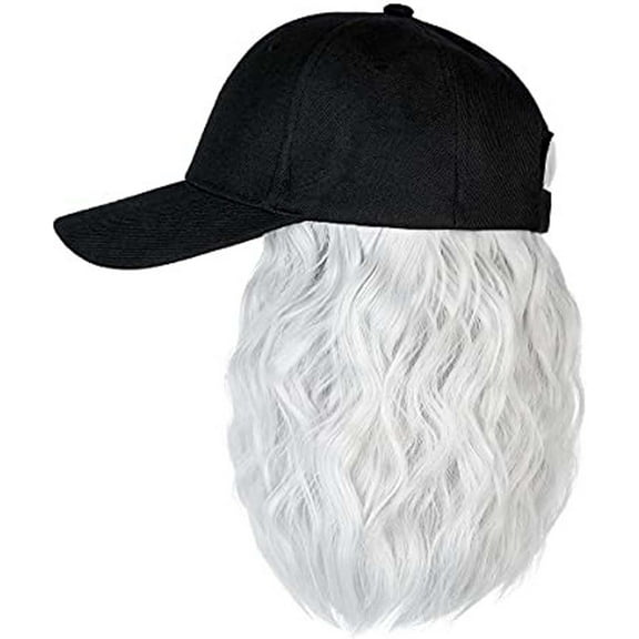 YEKEYI Hat Wig for Women, Short Wave Baseball Cap Wig with Curly Synthetic Hair Extensions