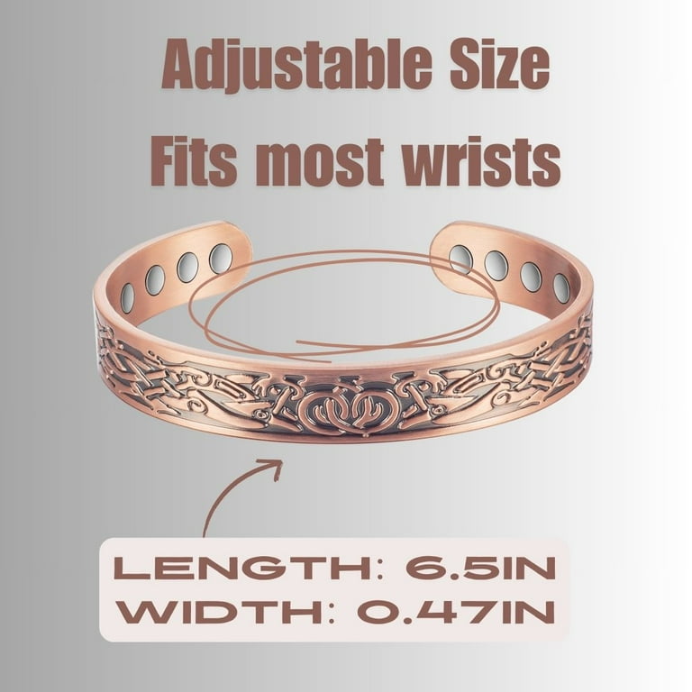 Wollet Magnetic Copper Bracelets for Men – Adjustable Copper