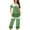 Green, variant on Tnhcen Women's Casual Henley Sleepwear Set - Print Button-Up Short Sleeve Capri Pants Loungewear (S-3XL)