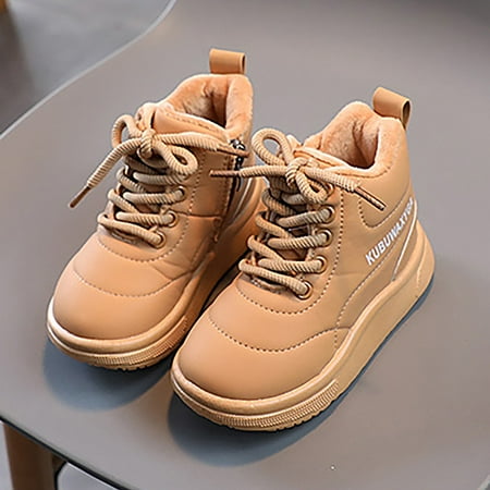 

YOUSNH Boys and Girls Mesh Lace Shoes Fashion Mesh Lace Boots Non Breathable Boots Kids Shoes Khaki 7