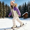 thumbnail image 2 of Atogsazn Toddler Baby Girls Windproof Clothes Set Kids Full Zip Jacket & Pants Ski Suit Winter Snowsuit Khaki 3-4 Years Fashion, 2 of 8
