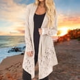 thumbnail image 2 of Ediodpoh Women's Fashion Lace Patchwork Long Sleeve Casual Color Cardigan Coat Bohemian Womens Cardigan Sweaters Khaki XXL, 2 of 7