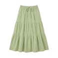 thumbnail image 5 of asdoklhq A Line Skirts for Women Plaid Skirts Women Fashion Summer Casual Comfy Solid A-Line Long Skirts Elastic Waist Pocket Green 2X, 5 of 5
