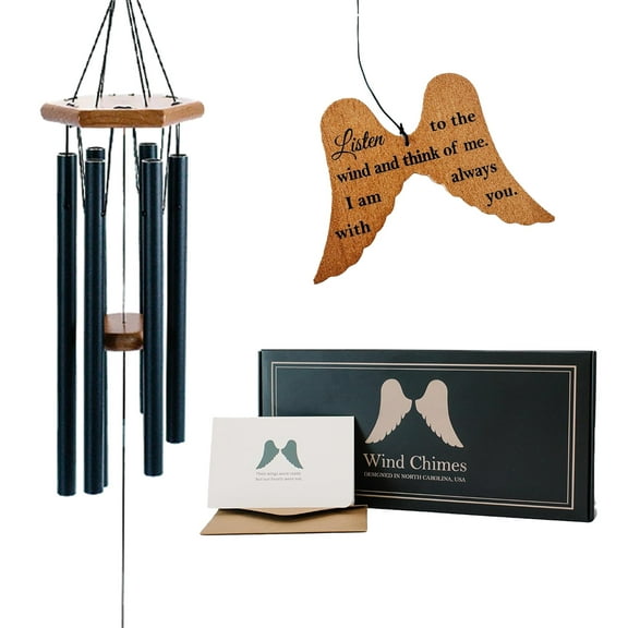 Naomi Catherine Designs Memorial Wind Chimes for Loss of a Loved One, 32" Angel Wing Windchimes