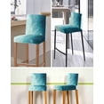 thumbnail image 5 of Blue Teal Ombre Bar Stool Covers Set of 6, Coastal Beach Modern Abstract Art Stretch Washable Bar Chair Covers with Backs, Removable Pub Counter Height Chair Cover for Kitchen Dining Room Cafe, 5 of 7