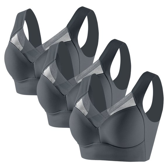 Uqiangy Tshirt Bras for Women Wireless Pushup Bra for Women Wireless Pushup Bra Push Up Bra Supportive Bras for Women Plus Size Wireless Bra Bras for Older Women Gray 2XL