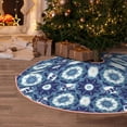 thumbnail image 5 of Sikiie Vintage Blue Nativity Christmas Tree Skirt, Jesus Christian Winter Holiday Tree Mat Decoration(30-48IN), 5 of 6