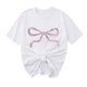thumbnail image 1 of Primavera Top Mujeres Moda Casual Nueva Cinta de Arco Impresa Cuello Redondo Camiseta de Manga Corta, Camiseta de Cuello Tripulado, 1 of 8