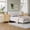 Oak, variant on Fluted Bedside Table with 3 Deep Drawers Modern Wood Night Stand for Bedroom 23.62'' Wide Wave Log Oak