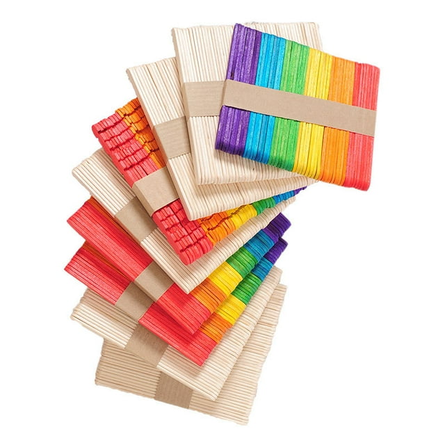 Palitos de helado, palitos de madera, paletas de helado de colores, palitos de helado de madera, material hecho a mano, pieza de helado, palitos de helado